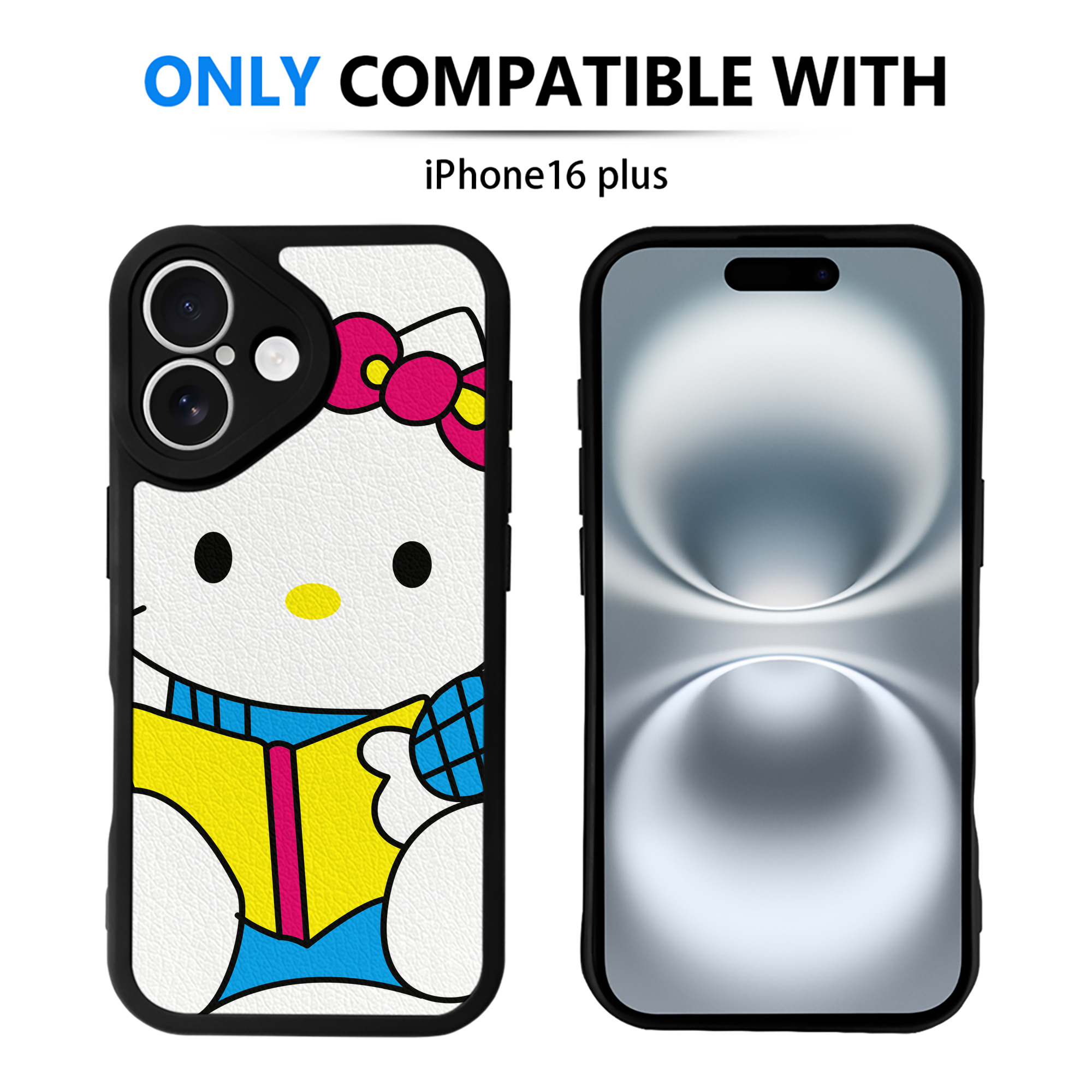 （画像用） Hello Kitty ハローキティ 【iPhone 16シリーズ対応】シリコンスマホケース（レザー調） 材質：シリコン
